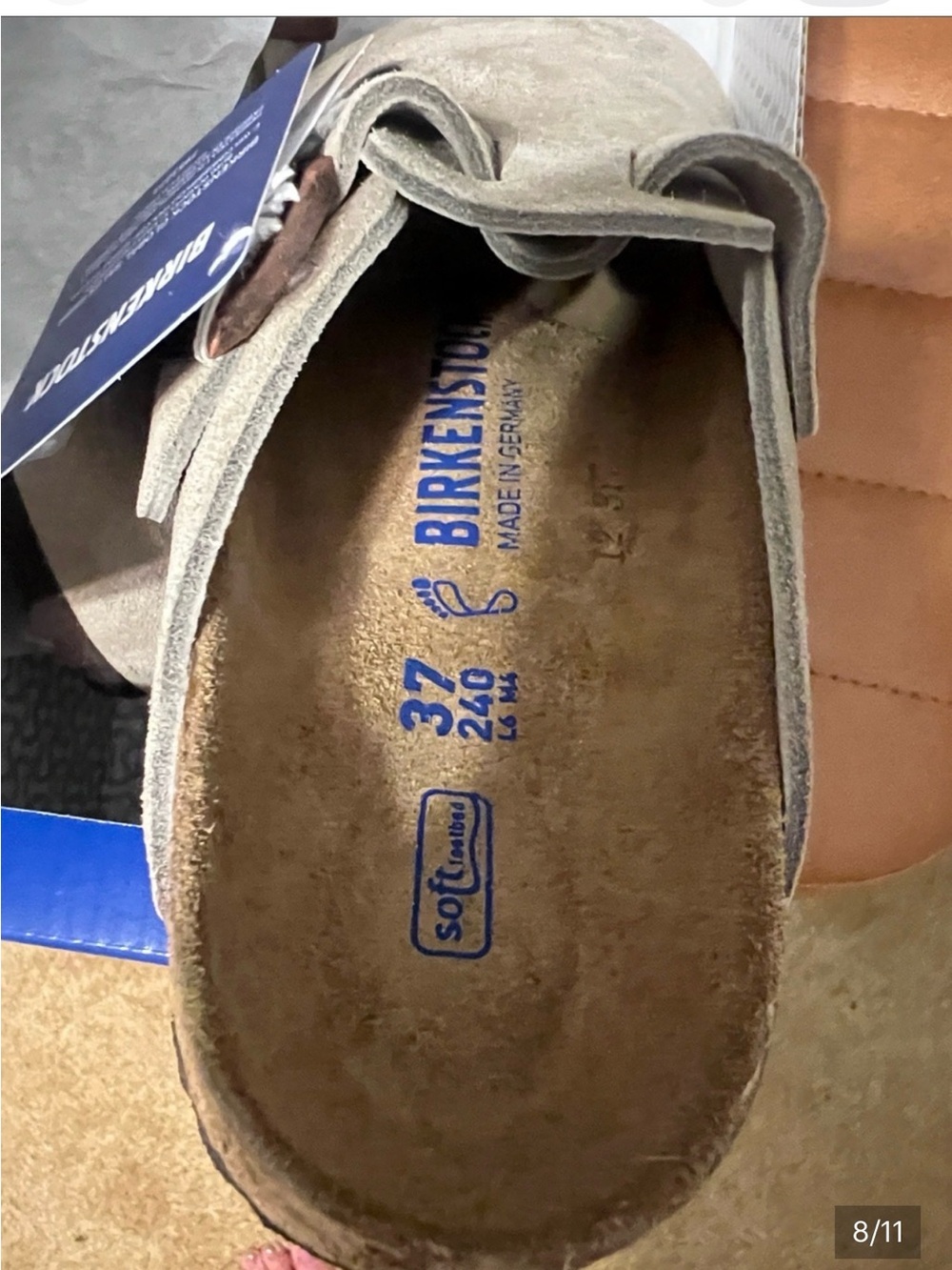 Birkenstock Boston -Suede Clog in Taupe NEW- authentic size 37 regular - Picture 14 of 14